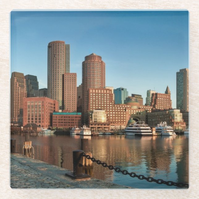 Boston-Skyline Glasuntersetzer (Vorderseite)