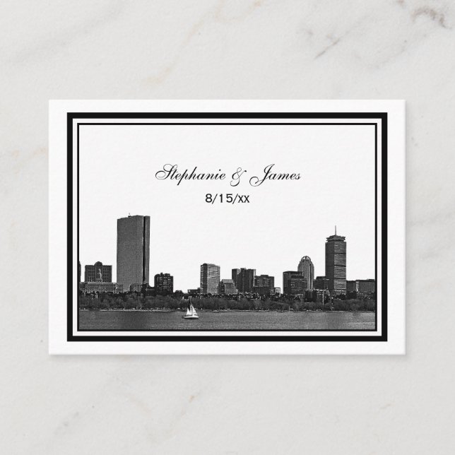 Boston Skyline hat Gerahmte Escort Cards #2 Platzkarte (Vorderseite)