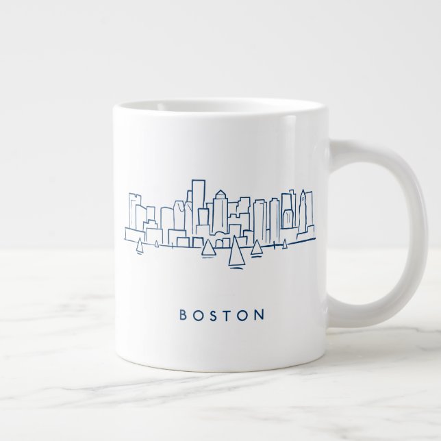Boston Skyline Jumbo-Tasse (Rechts)