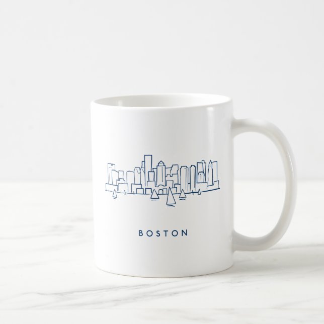 Boston-Skyline Kaffeetasse (Rechts)