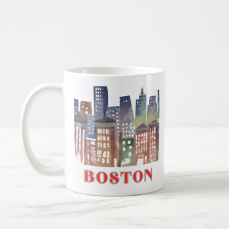 Boston Skyline Leinwand Kunst: Historische Sehensw Kaffeetasse