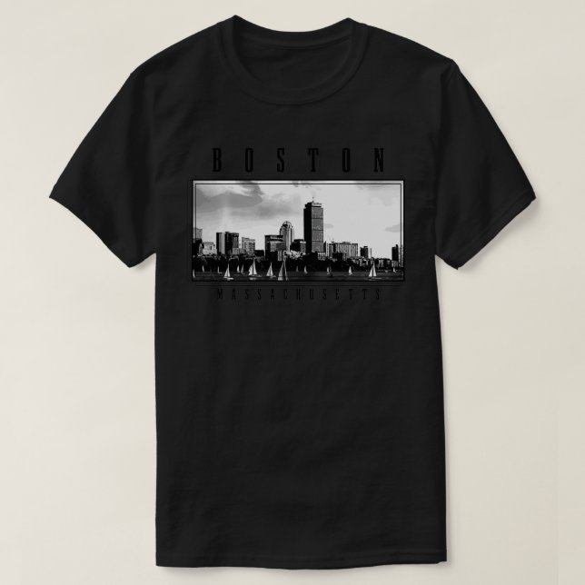 Boston Skyline Massachusetts Pride Vintage Boston  T-Shirt (Design vorne)