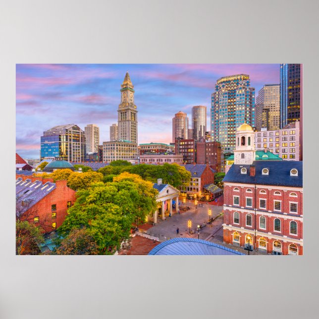 Boston Skyline, Massachusetts, USA Poster (Vorne)
