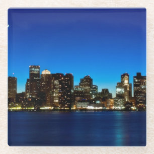 Boston-Skyline mit Mond Glasuntersetzer