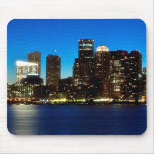 Boston-Skyline mit Mond Mousepad