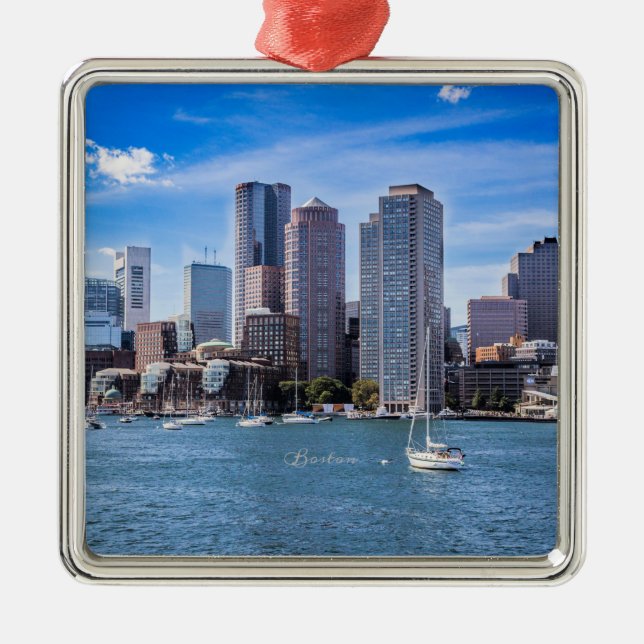 Boston Skyline Ornament Aus Metall (Vorne)