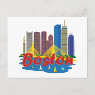 Boston Skyline Postkarte