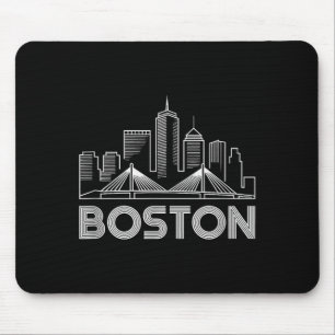 Boston Skyline Retro Vintage Stadtliebhaber Mousepad
