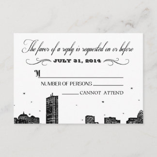 Boston Skyline RSVP-Karte passend zur Einladung