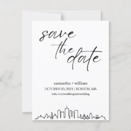 Boston Skyline Save the Date MINIMALISTISCH Einladung