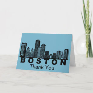 Boston Skyline Silhouette Dankeskarte