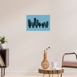 Boston Skyline Silhouette Poster