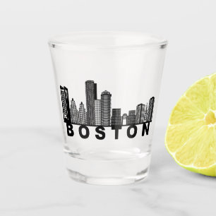 Boston Skyline Silhouette Schnapsglas
