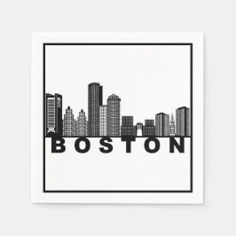 Boston Skyline Silhouette Serviette