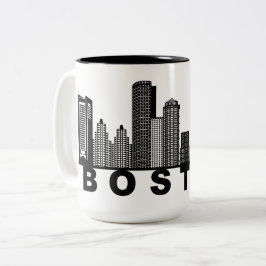 Boston Skyline Silhouette Zweifarbige Tasse