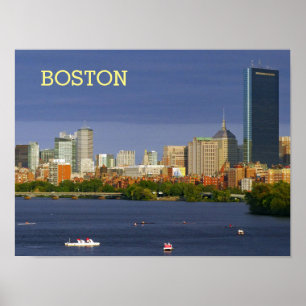 Boston Skyline und Charles River Poster