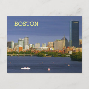 Boston Skyline und Charles River Postkarte