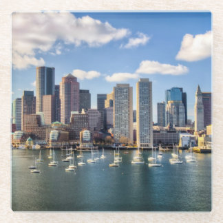 Boston-Skyline von der Ufergegend Glasuntersetzer