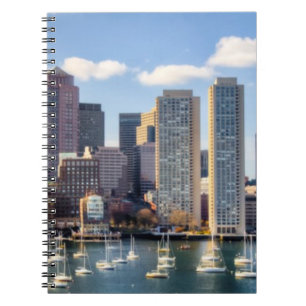 Boston-Skyline von der Ufergegend Notizblock