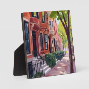 Boston Sommer Massachusetts Brownstones Fotoplatte