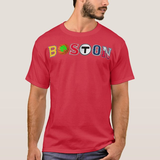 Boston Sports Fan Championship Stadt New England T-Shirt (Vorderseite)