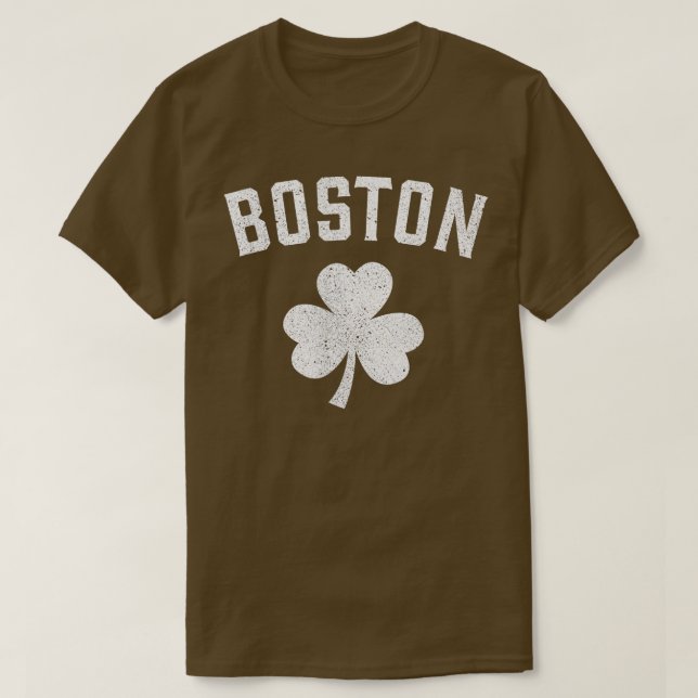 Boston St Patricks Day Shirt Pattys Day Kleeblatt (Design vorne)