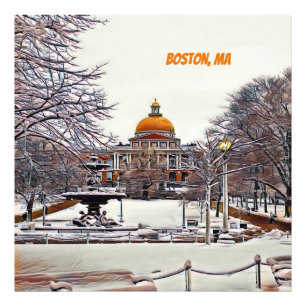 Boston Staat House im Winter Fotodruck