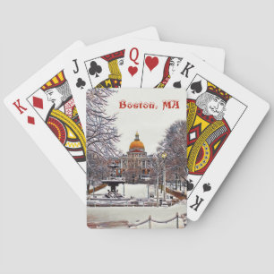 Boston Staat House im Winter Spielkarten