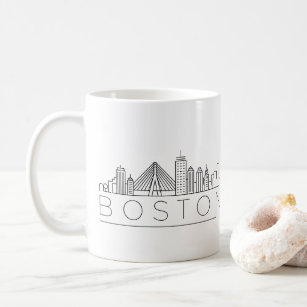 Boston-Stadt-stilisierte Skyline Kaffeetasse