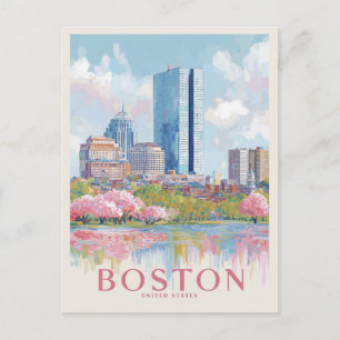 Boston-Stadtansicht im Vintage-Stil Postkarte