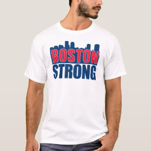 Boston-starkes Rotes u. blau T-Shirt