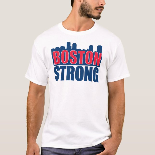 Boston-starkes Rotes u. blau T-Shirt (Vorderseite)