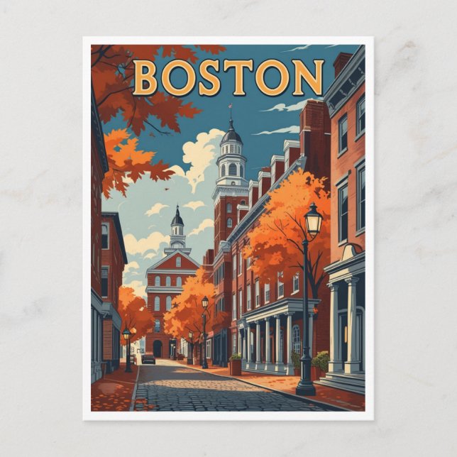 Boston Straße Postkarte (Vorderseite)
