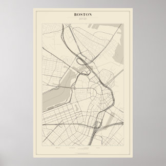 Boston-Straßenkarte Poster