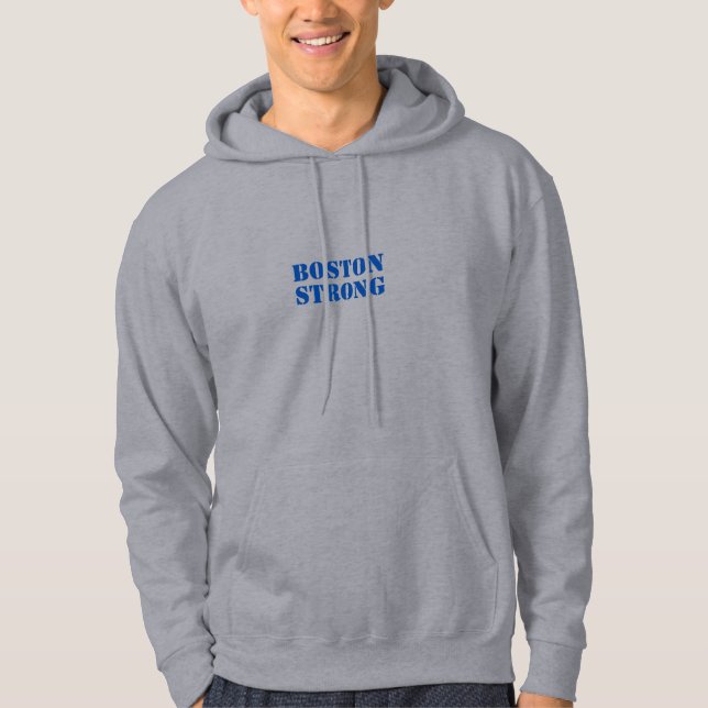 "Boston Strong", blaue Buchstaben Hoodies & Sweats (Vorderseite)
