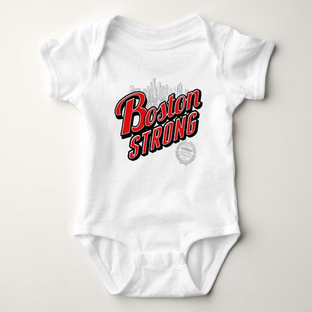 Boston Strong in Rot und Blau Baby Strampler (Vorderseite)