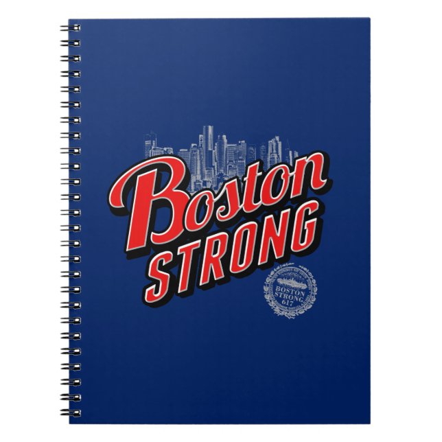 Boston Strong in Rot und Blau Notizblock (Vorderseite)