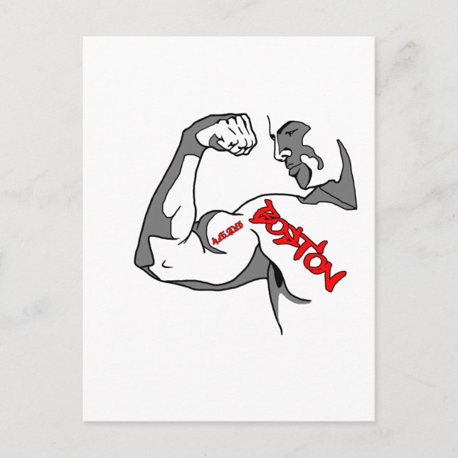 Boston Strong Muscle Postkarte (Vorderseite)