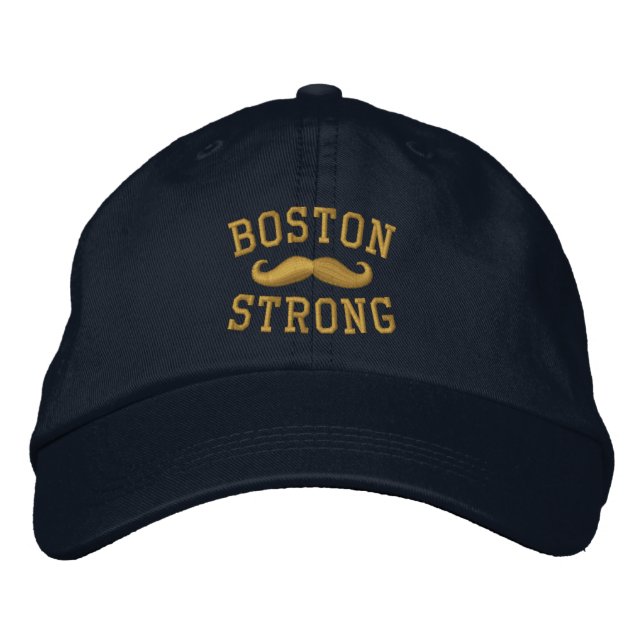 Boston Strong Mustache bestickte Cap Baseballkappe (Vorderseite)