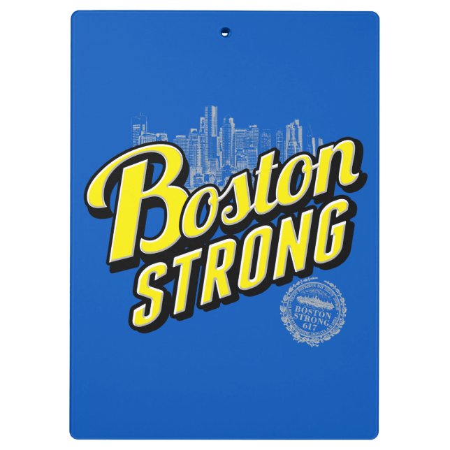 Boston Strong on a Blue Decor Klemmbrett (Rückseite)