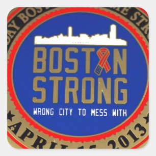 —BOSTON STRONG- QUADRATISCHER AUFKLEBER