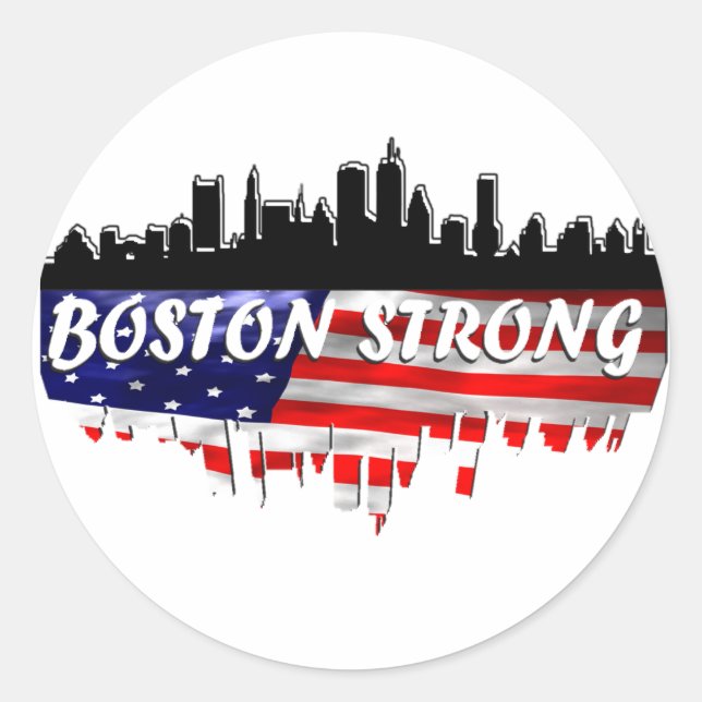 Boston Strong Runder Aufkleber (Vorderseite)