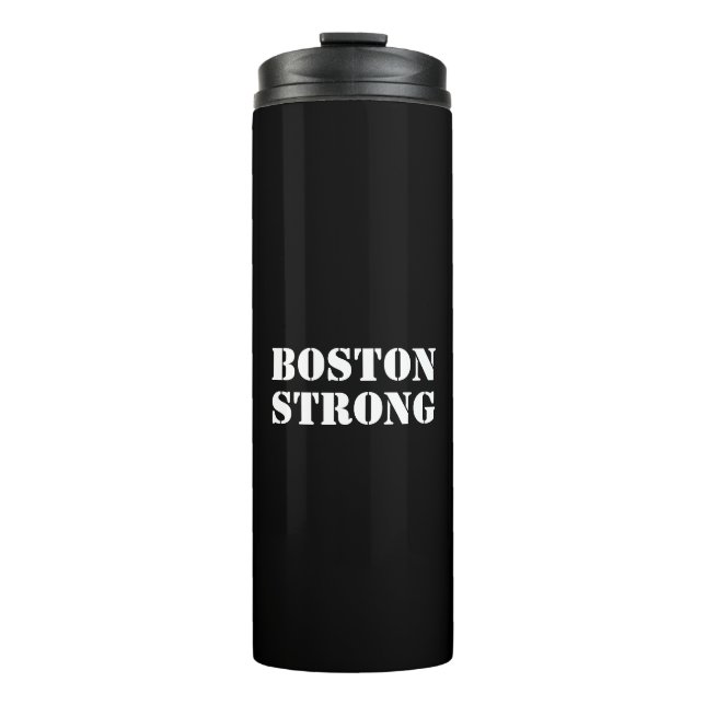 "Boston Strong" schwarz Thermosbecher (Vorderseite)
