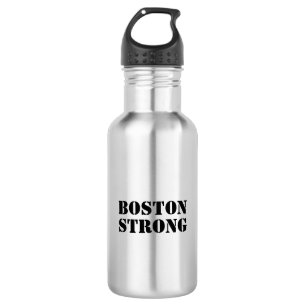 "Boston Strong" schwarze Buchstaben - Edelstahlflasche