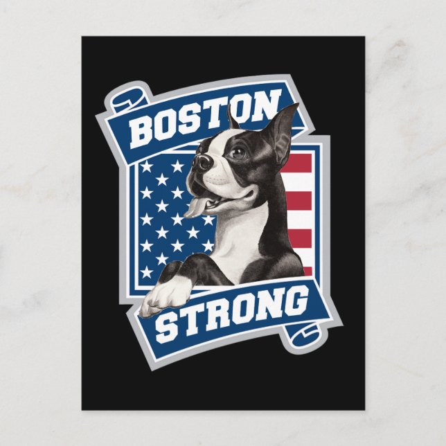 BOSTON STRONG TERRIER POSTKARTE (Vorderseite)