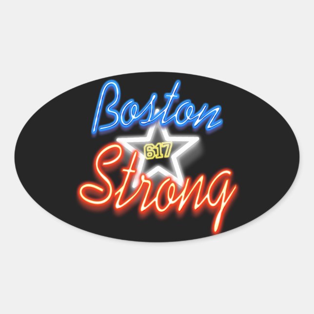 Boston Strong und Glows Ovaler Aufkleber (Vorderseite)