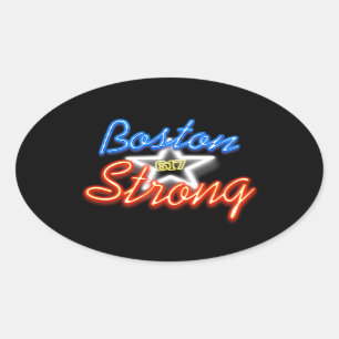 Boston Strong und Glows Ovaler Aufkleber