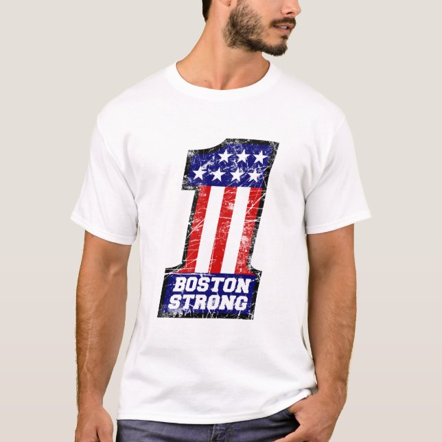 Boston Strong WE are ONE Grunge Style T-Shirt (Vorderseite)
