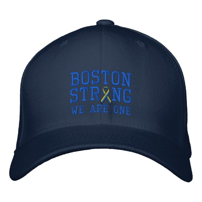 Boston Strong WE are ONE Ribbon Edition Bestickte Baseballkappe (Vorderseite)