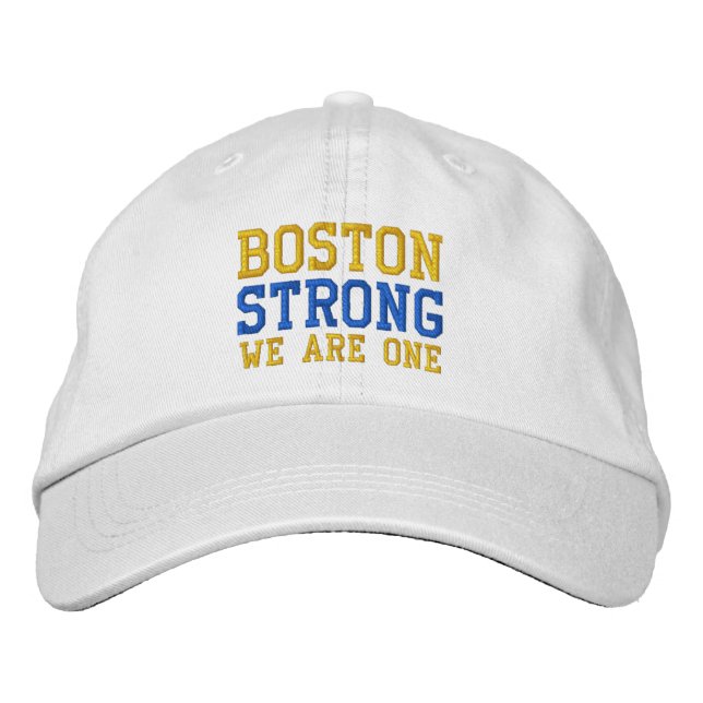Boston Strong We are one Stickkasten Bestickte Baseballkappe (Vorderseite)